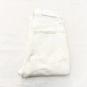 Re/Done 70's Stovepipe Vintage White Button Fly Raw Hem Denim JeanCream Size 26